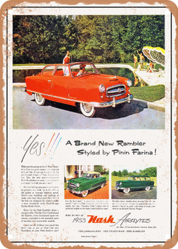 1953 Nash Rambler Convertible 2 Vintage Ad - Metal Sign