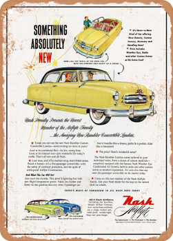 1950 Nash Rambler Convertible Landau Vintage Ad - Metal Sign