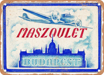 1950 Maszovlet, Budapest Vintage Ad - Metal Sign