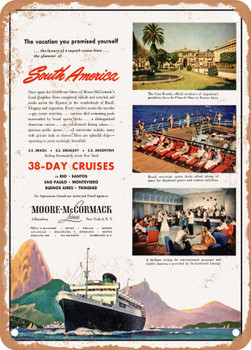1948 South America 38 Day Cruises Moore Mccormack Lines 2 Vintage Ad - Metal Sign