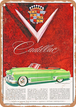 1948 Cadillac Series 62 Convertible Coupe Vintage Ad - Metal Sign