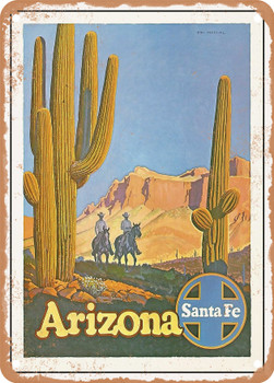 1948 Arizona Santa Fe Vintage Ad - Metal Sign