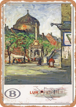 1946 Li?¿ge Belgian State Railways Vintage Ad - Metal Sign