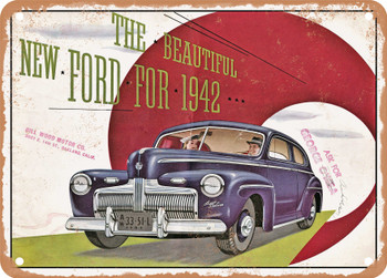 1942 The Beautiful New Ford for 1942 Vintage Ad - Metal Sign