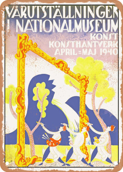 1940 Exhibition of Art and Craft at National Museum Vintage Ad - Metal Sign