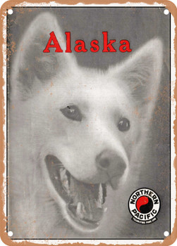 1938 Alaska Northern Pacific Vintage Ad - Metal Sign