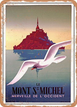 1937 Mont Saint-Michel, wonder of the West Vintage Ad - Metal Sign