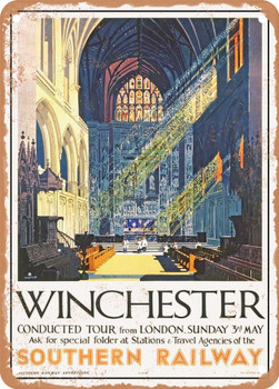 1935 Winchester Southern Railway Vintage Ad - Metal Sign