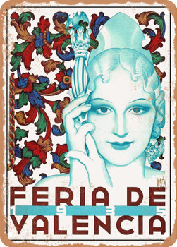 1935 Program for the Feria de Valencia Vintage Ad - Metal Sign