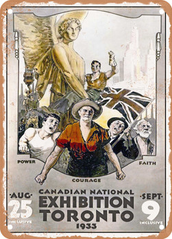 1933 Canadian National Exhibition Toronto Vintage Ad - Metal Sign