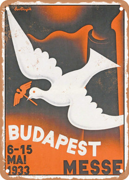 1933 Budapest Fair Vintage Ad - Metal Sign