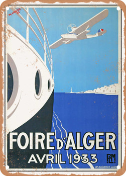 1933 Algiers Fair PLM Vintage Ad - Metal Sign