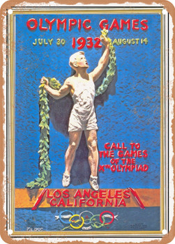 1932 Olympic Games Los Angeles California Vintage Ad - Metal Sign