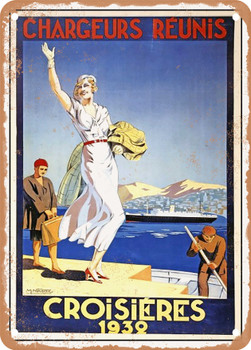 1932 Chargeurs Reunis 1932 Cruises Vintage Ad - Metal Sign