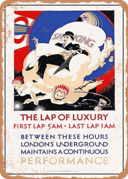 1925 London Underground the Lap of Luxury Vintage Ad - Metal Sign