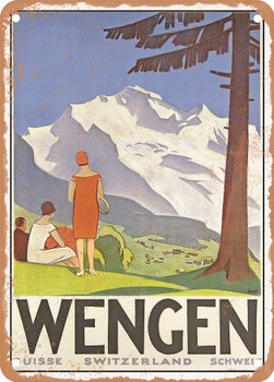 1920 Wengen, Switzerland Vintage Ad - Metal Sign