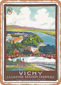 1920 PLM, Vichy, the great spa resort Vintage Ad - Metal Sign