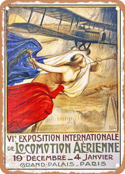 1919 International Exhibition of Aerial Locomotion Vintage Ad - Metal Sign