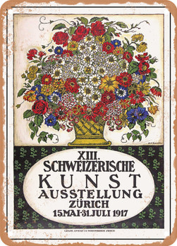 1917 XIII Swiss Art Exhibition, Zurich Vintage Ad - Metal Sign
