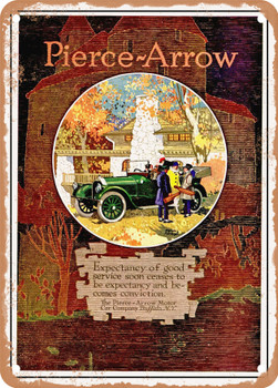 1916 Pierce Arrow Touring Car Vintage Ad - Metal Sign
