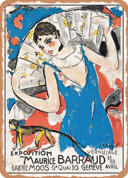 1916 Maurice Barraud exhibition, Moos Gallery, Geneva Vintage Ad - Metal Sign