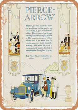 1915 Pierce Arrow Suburban Vintage Ad - Metal Sign