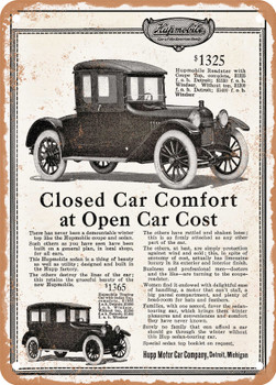 1915 Hupmobile Roadster Touring Car Vintage Ad - Metal Sign
