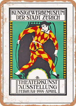 1914 Theater art exhibition 1914 Museum of Decorative Arts Zurich Vintage Ad - Metal Sign