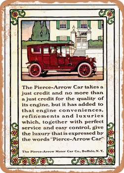 1914 Pierce Arrow Suburban Vintage Ad - Metal Sign