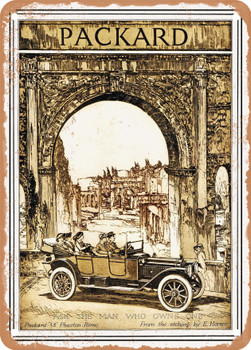 1914 Packard 38 Phaeton Vintage Ad - Metal Sign