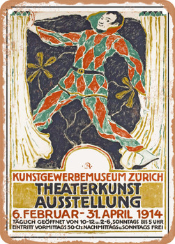 1914 Museum of Decorative Arts Zurich theater art exhibition Zurich Vintage Ad - Metal Sign