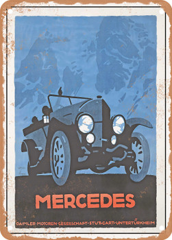 1914 Mercedes Vintage Ad 2 - Metal Sign