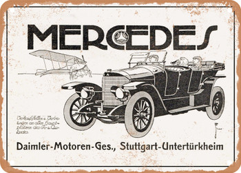 1914 Mercedes Tourer Vintage Ad - Metal Sign