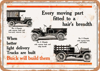1914 Buick Truck No 3 Chassis Express Models Vintage Ad - Metal Sign