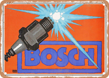 1914 Bosch Spark Plug Vintage Ad - Metal Sign