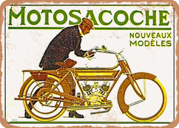 1913 Motosacoche, new models Vintage Ad - Metal Sign