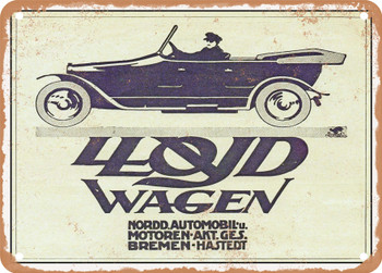 1913 Lloyd Tourer Vintage Ad - Metal Sign