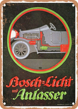 1913 Bosch Light and Starter Vintage Ad - Metal Sign