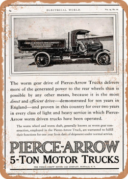 1912 Pierce Arrow Truck Vintage Ad - Metal Sign