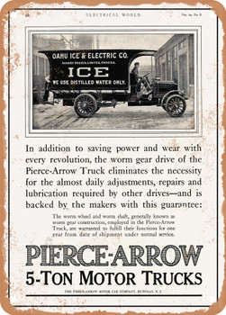 1912 Pierce Arrow Delivery Truck Vintage Ad - Metal Sign