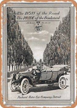 1912 Packard Six Touring Car 2 Vintage Ad - Metal Sign