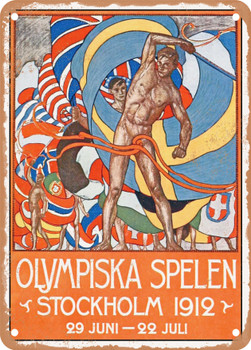 1912 Olympic Games Stockholm 1912 Vintage Ad - Metal Sign