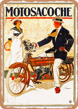 1912 Motosacoche Motorcycles Vintage Ad - Metal Sign
