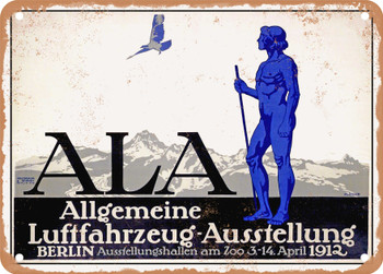 1912 General Aviation Exhibition Berlin April Vintage Ad - Metal Sign