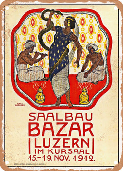 1912 Bazaar Lucerne in the Kursaal Vintage Ad - Metal Sign