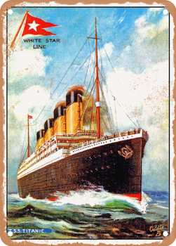 1911 White Star Line T.S.S Titanic Vintage Ad - Metal Sign