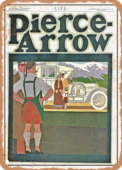 1911 Pierce Arrow Touring Landau Vintage Ad - Metal Sign