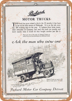 1911 Packard Trucks Vintage Ad - Metal Sign