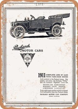 1911 Packard Thirty Touring Car Vintage Ad - Metal Sign