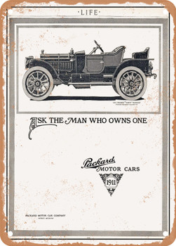 1911 Packard Thirty Runabout Vintage Ad - Metal Sign